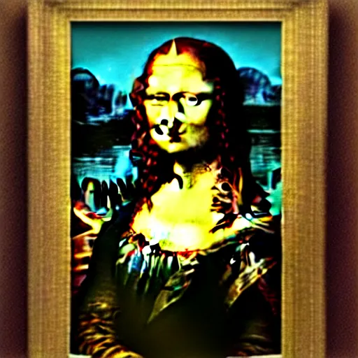 Image similar to the mona lisa painted by van gogh