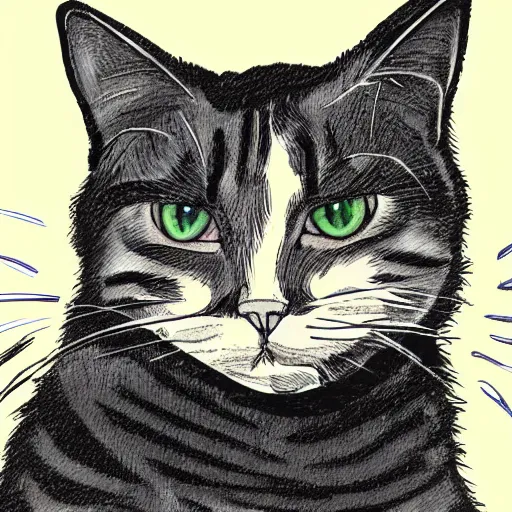 Image similar to comic styled cat, portrait