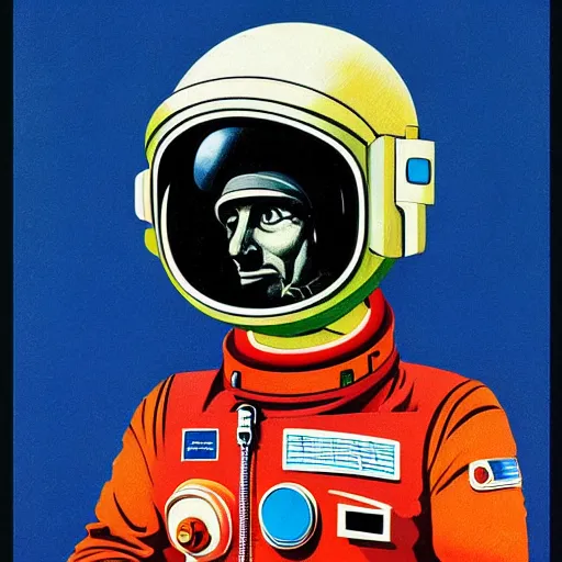 Portrait of a Soviet astronaut wearing helmet | Stable Diffusion | OpenArt