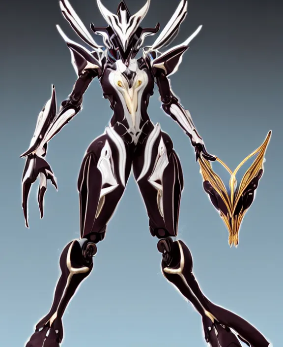 Image similar to exquisite full body shot of a beautiful stunning saryn prime warframe, that's a beautiful stunning anthropomorphic robot female dragon with metal cat ears, cute elegant pose, robot cat paws for feet, thick warframe legs, detailed arms, sharp claws, streamlined white armor, long elegant tail, two arms, two legs, long tail, detailed warframe fanart, destiny fanart, macro art, dragon art, furry art, realistic digital art, warframe art, Destiny art, furaffinity, DeviantArt, artstation, 3D realistic, 8k HD, octane render