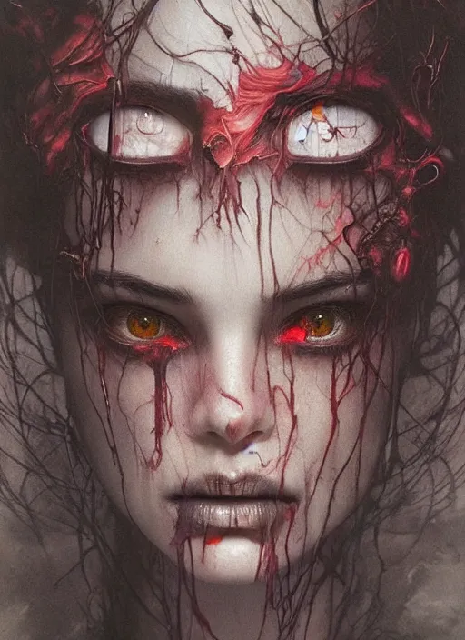 Prompt: winona painting, highly detailed, demonic eyes, cinematic, 8 k, by stanley artgerm, tom bagshaw, greg rutkowski, carne griffiths, ayami kojima, beksinski, trending on deviantart, hyper - detailed, horror, full of color,