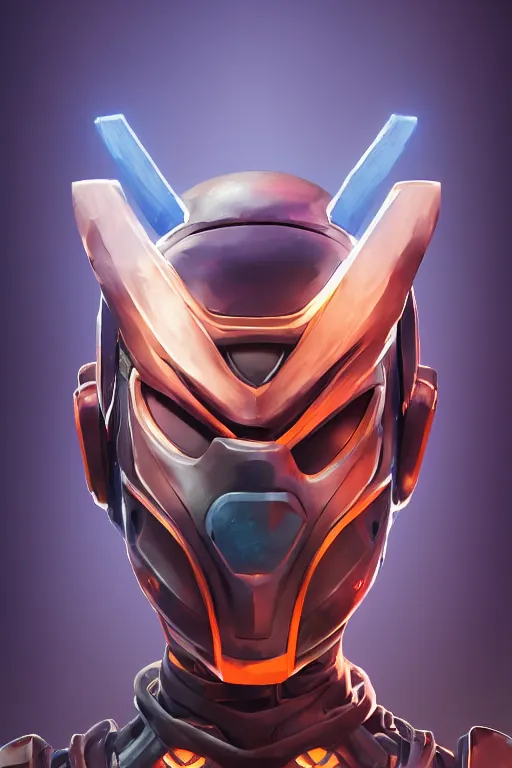 Image similar to epic mask helmet robot ninja portrait stylized as fornite style game design fanart by concept artist gervasio canda, behance hd by jesper ejsing, by rhads, makoto shinkai and lois van baarle, ilya kuvshinov, rossdraws global illumination radiating a glowing aura global illumination ray tracing hdr render in unreal engine 5