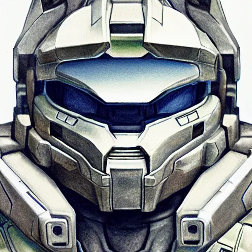 Prompt: super detailed portrait of the master chief from halo