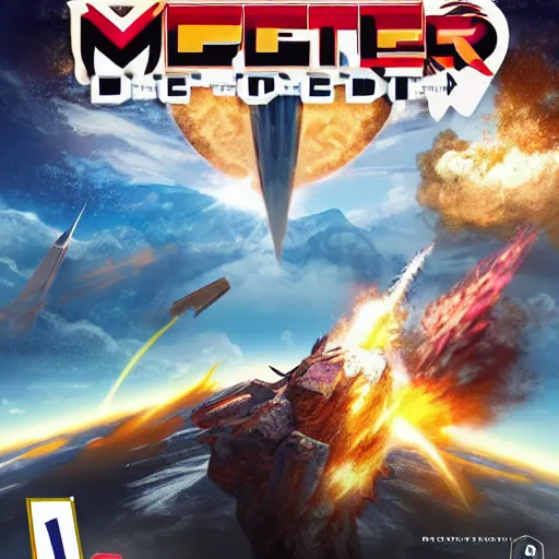 Prompt: video game box art of a game called meteor defense, 4 k, very detailed cover art.