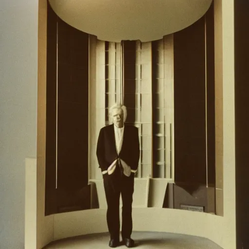 Prompt: a 3 5 mm stills portrait taken by architect frank lloyd wright