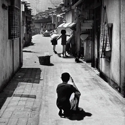 Image similar to street life of 1 9 5 0 s hongkong, by fan ho,