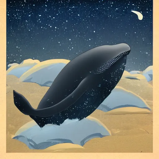 Prompt: whale under the stars,cgstation,artstation, pixiv. style anime - Upscaled (Max) by