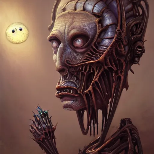 Prompt: a portrait of a beautiful biomechanical Rick and Morty, horror concept art by giger and beksinski and szukalski and wlop and pete mohrbacher, digital art, highly detailed, intricate, sci-fi, sharp focus, Trending on Artstation HQ, deviantart, unreal engine 5, 4K UHD image