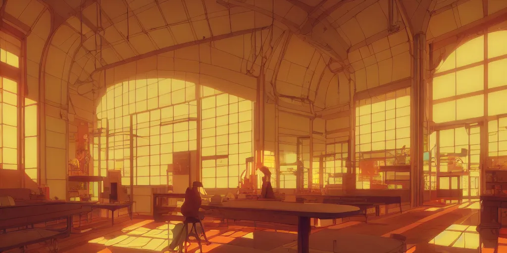 Prompt: arcade interior, lights, by cory loftis, makoto shinkai, hasui kawase, james gilleard, beautiful, serene, peaceful, lonely, golden curve composition