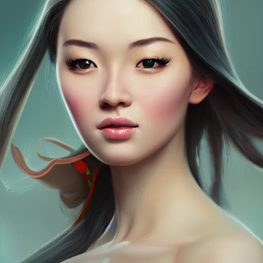 Image similar to beautiful women with oriental faces, character portrait, sharp, digital matte painting, by asher brown durand, trending on artstation