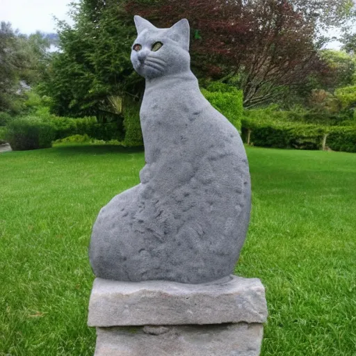 Image similar to stone statue of a cat