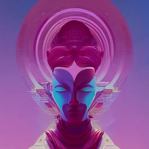 Image similar to a goddess by Petros Afshar and Beeple