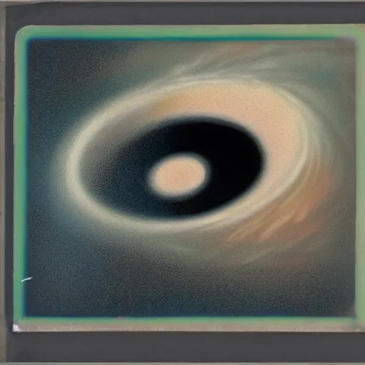 Image similar to grainy vintage airbrush of a black hole