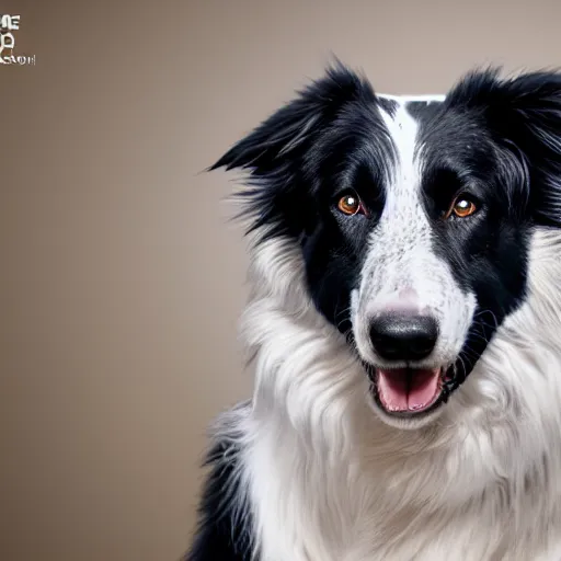 Prompt: Border Collie, splash art, movie still, cinematic lighting, dramatic, octane render, long lens, shallow depth of field, bokeh, anamorphic lens flare, 8k, hyper detailed, 35mm film grain