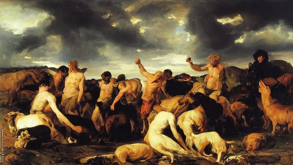 Prompt: Man Proposes, God Disposes, oil on canvas, Edwin Landseer