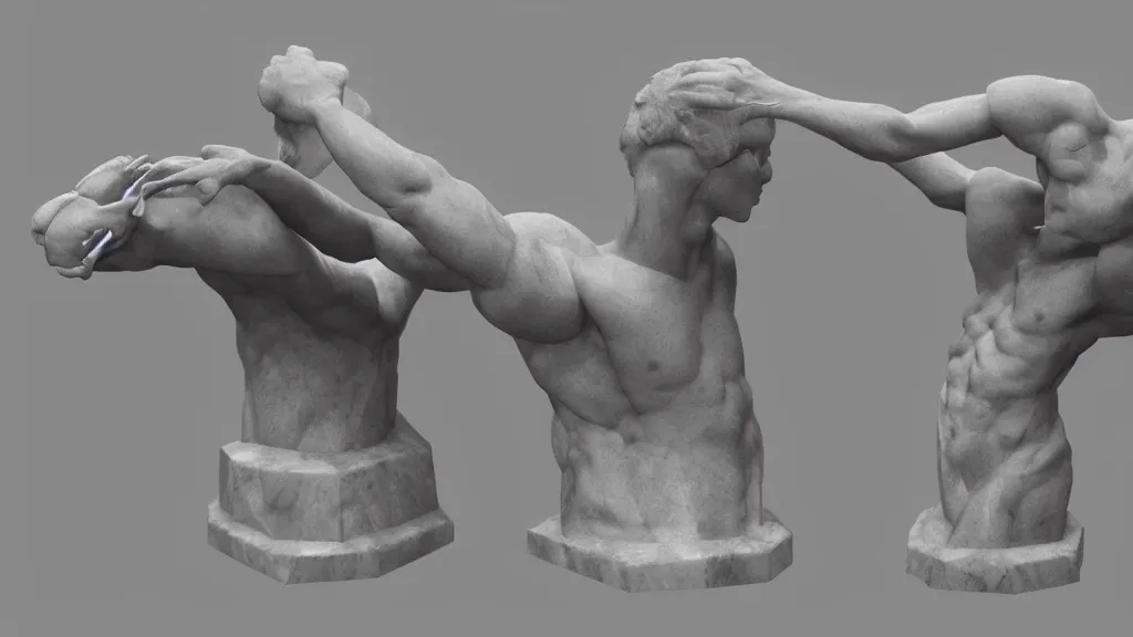 Prompt: marble sculpture swishing topology 3 d concept render, cgsociety