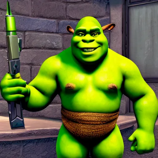 Image similar to shrek as a overwatch hero, ingame, focused, detailed, 4 k