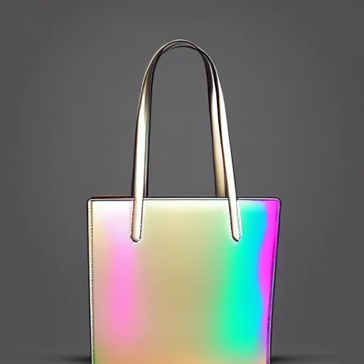 Prompt: a designer bag, iridescent color, fashion shooting, photorealistic, studio photo