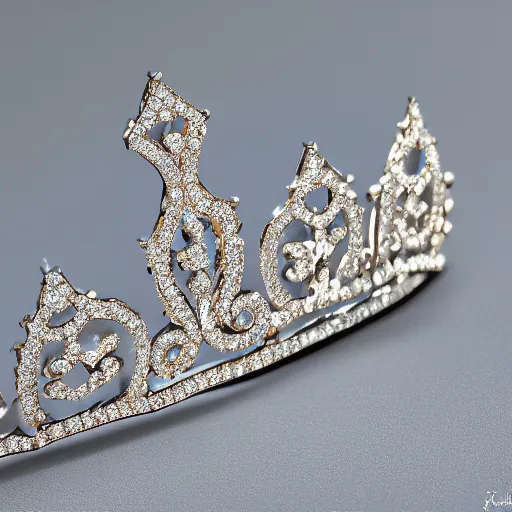 Image similar to a tiara from a jewels catalog, hi res, macro, pandora