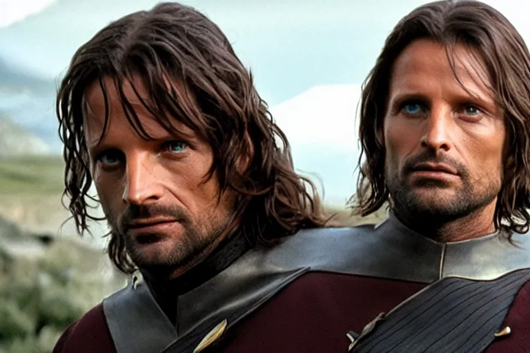 Image similar to Aragorn is the captain of the starship Enterprise in the new Star Trek movie