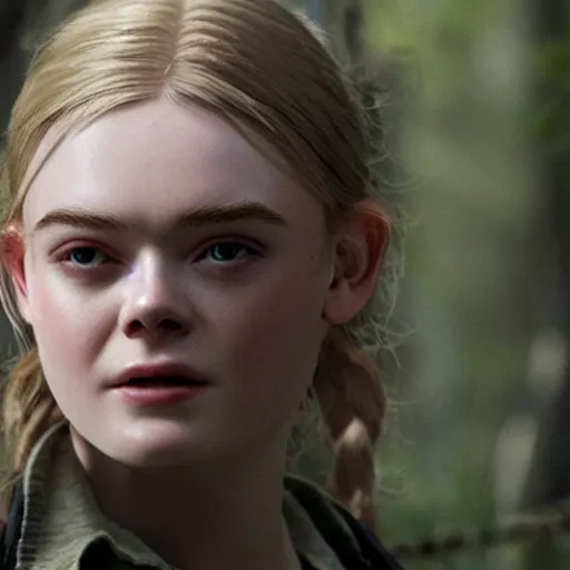 Image similar to Elle Fanning as ellie in the last of us 2