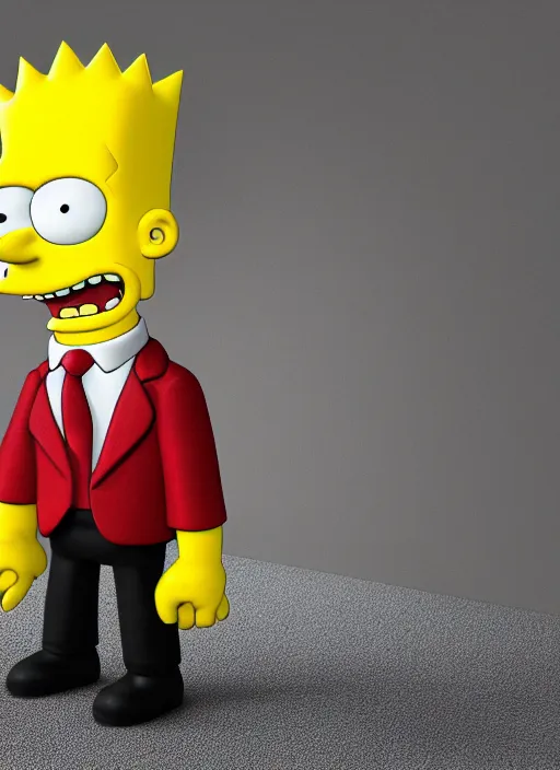 Prompt: bart simpson in business suit, is antique statue, octane render, highly detailed, hyper - realistic.