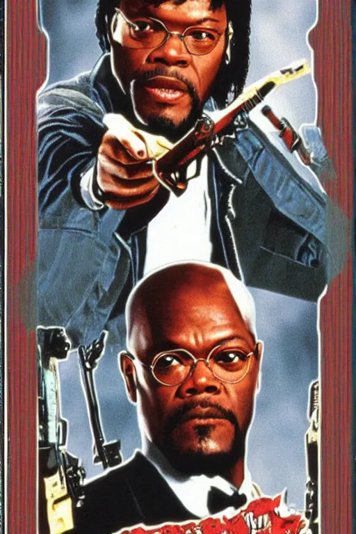 Prompt: trading card of samuel l jackson as jules winfield, trading card, pulp fiction collectible,