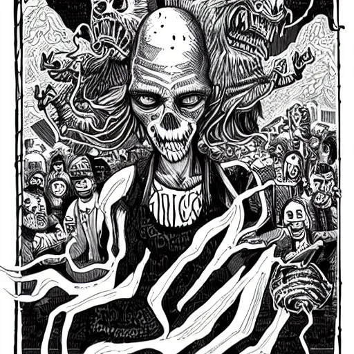 Prompt: mcbess illustration of vecna from stranger things