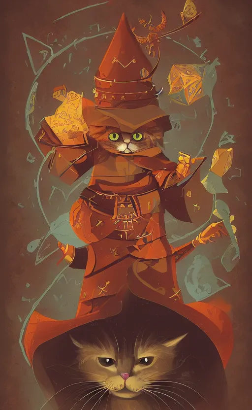 Image similar to powerful wizard cat, dungeons and dragons by simon kennedy, studio muti