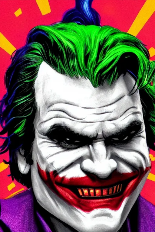 Image similar to joaquin phoenix as joker, comic book cover, issues 2 0, by dc comics, justify content center, delete duplicate object content!, violet polsangi pop art, gta chinatown wars art style, bioshock infinite art style, incrinate, realistic anatomy, hyperrealistic, 2 color, white frame, content balance proportion