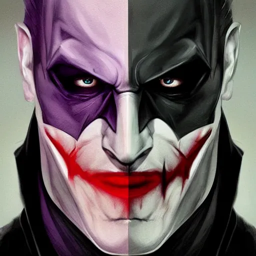 Download Abstract Half Batman Half Joker Painting Wallpaper