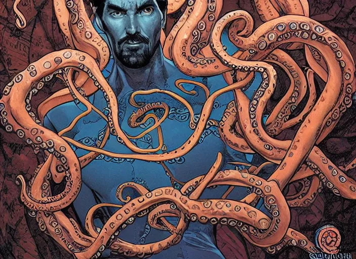 Image similar to a highly detailed [ octopus ] portrait of stephen strange, james gurney, james jean