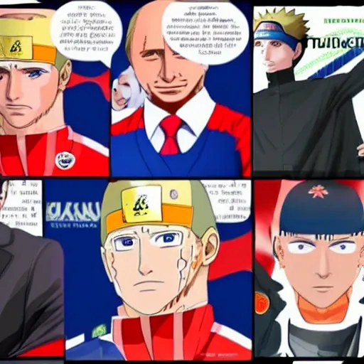 Prompt: Putin as Naruto character