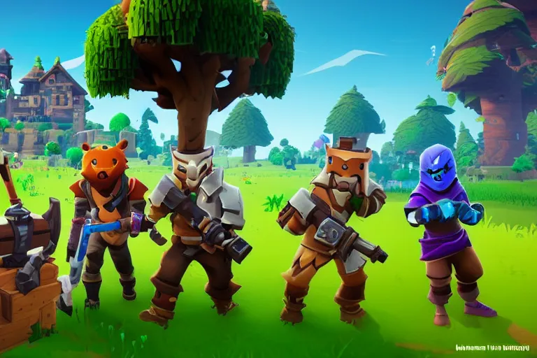 Prompt: Hytale Fortnite crossover