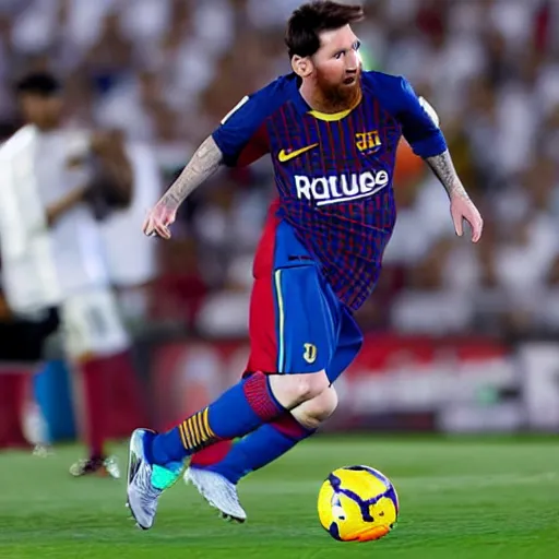 Prompt: messi playing for real madrid