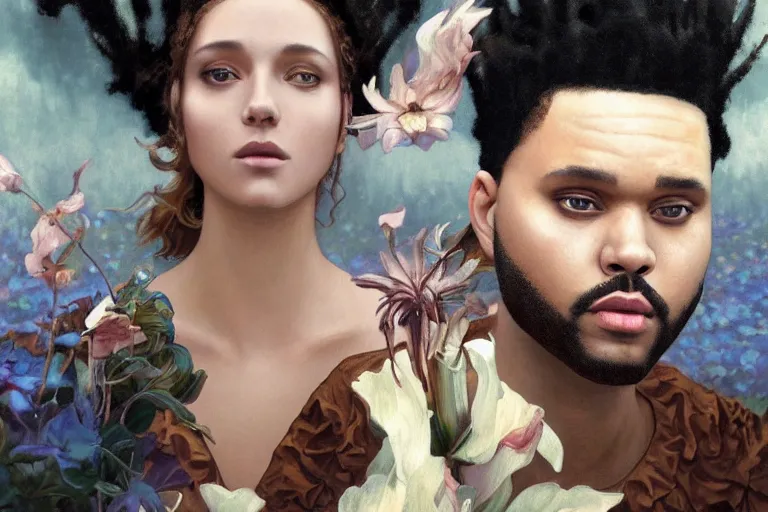 Image similar to Music video screenshot of The Weeknd song Save your tears, unreal, fantasy, intricate, elegant, dramatic, highly detailed, photorealistic, digital painting, painterly, artstation, concept art, smooth, sharp focus, art by John Collier and Krenz Cushart and Artem Demura and Alphonse Mucha and Albert Aublet