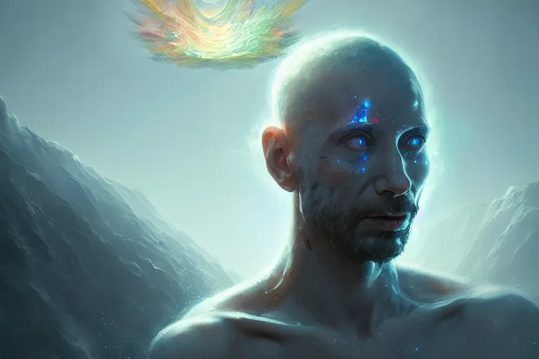 Prompt: google satellite view of a god transubstantiating into a human being, highly detailed, realistic, in the style of greg rutkowski, illustration, epic, fantasy, hyper detailed, artstation, smooth, sharp focus, ray tracing