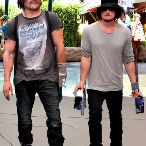 Prompt: norman reedus in disneyland