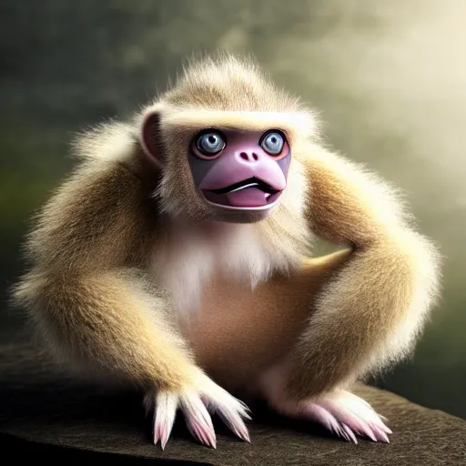 Prompt: photography of a realistic mankey animal, ultra detailed, 8 k, cinematic lighting, natural background, trending on artstation, pokemon