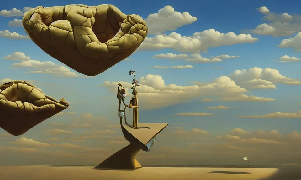 Prompt: A surrealist painting of a ergerge by Vladimir Kush, oil painting trending on artstation