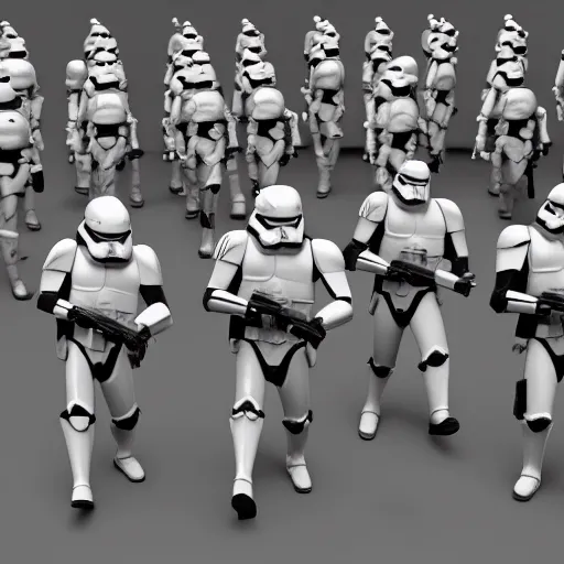 Prompt: “ republic clone troopers marching in line, in perfect synchrony, towards a starcruiser, clone wars, star wars, 8 k, unreal 5, arnold render, cinema 4 d, cgi art, volumetric lighting ”