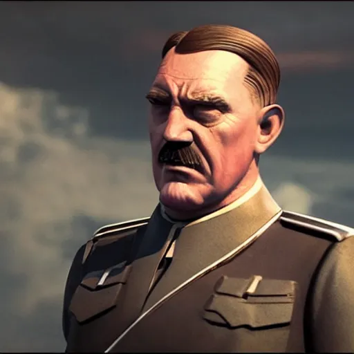 Image similar to Hitler cast as Thanos, still from marvel movie, hyperrealistic, 8k, Octane Render,
