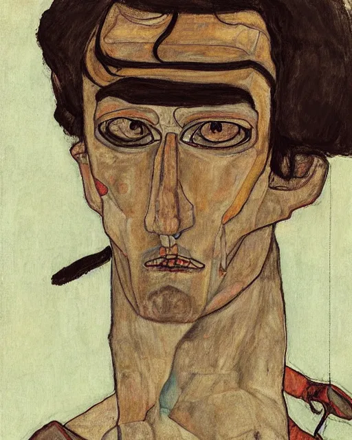 Prompt: portrait of samurai jack by egon schiele in the style of greg rutkowski