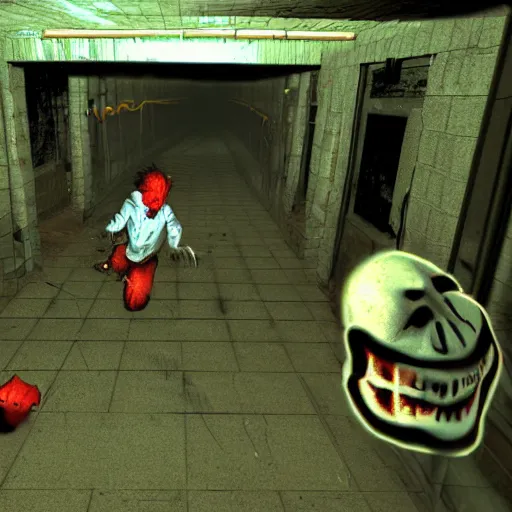 Prompt: pov being chased by a clown in the sewers, horrifying infamous dark photograph