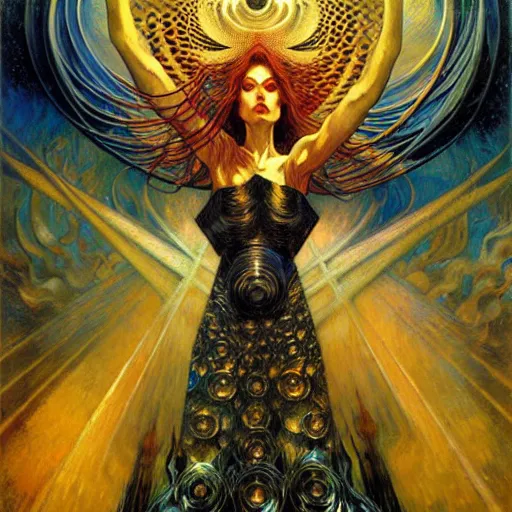 Image similar to Divine Chaos Engine by Karol Bak, Jean Delville, and Vincent Van Gogh