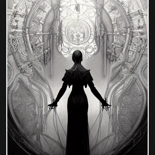 Prompt: symmetry!! portrait of a silhouette of a woman in the world of gustave dore, horror, fashion, dark!! intricate, elegant, highly detailed, digital painting, artstation, concept art, smooth, sharp focus, illustration, art by artgerm and greg rutkowski and alphonse mucha