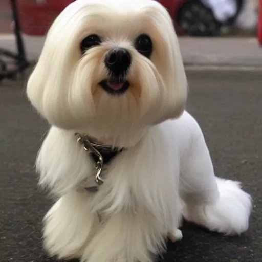 Prompt: maltese dog as a gangsta rapper, death row records