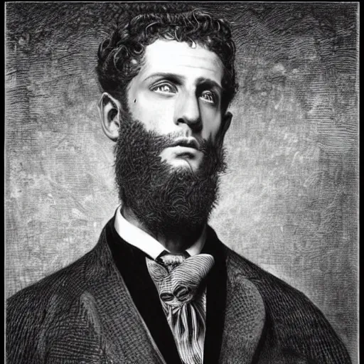 Image similar to lapo elkann painted by gustave dore