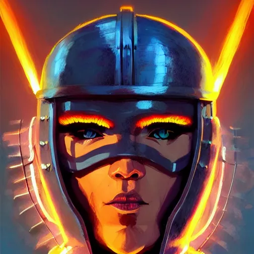 Image similar to cyberpunk viking helmet mask warrior goddess robot ninja fantasy, art gta 5 cover, official fanart behance hd artstation by jesper ejsing, by rhads, makoto shinkai and lois van baarle, ilya kuvshinov, ossdraws