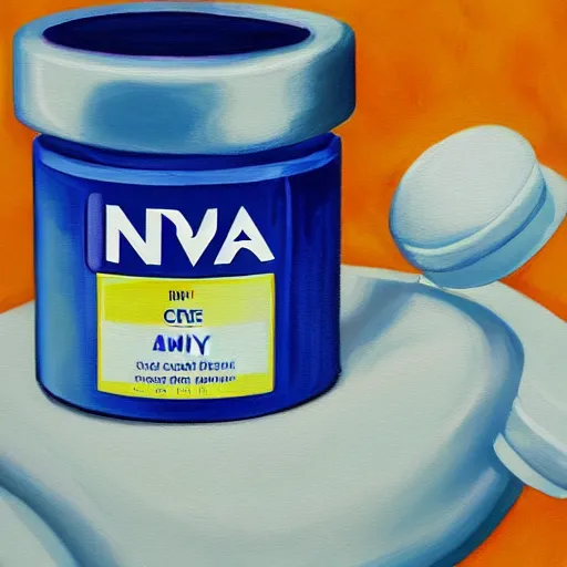 Prompt: a sci - fi painting of nivea cream